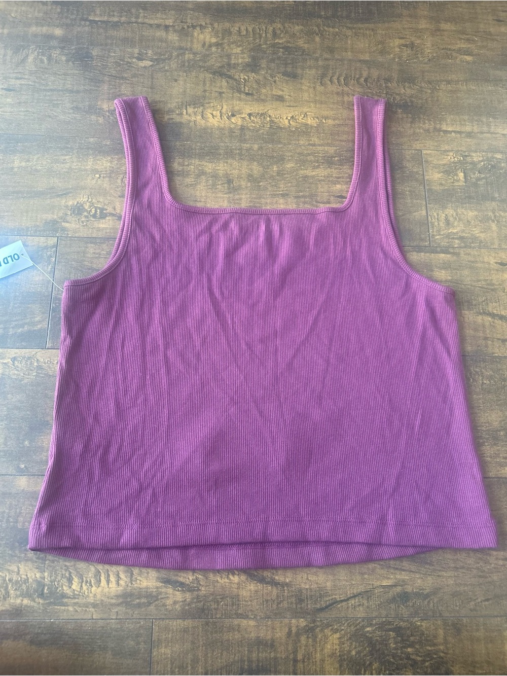 Old Navy Square Neck Ribbed Tank Top - Berry Pink